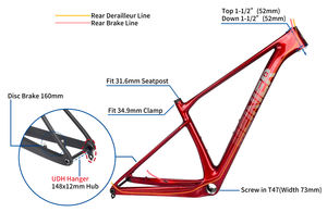 Marco <span class=keywords><strong>de</strong></span> <span class=keywords><strong>Mtb</strong></span> <span class=keywords><strong>de</strong></span> <span class=keywords><strong>carbono</strong></span> 29er <span class=keywords><strong>de</strong></span> alta calidad, colgador UDH, freno <span class=keywords><strong>de</strong></span> disco, marco <span class=keywords><strong>de</strong></span> bicicleta <span class=keywords><strong>de</strong></span> montaña T1000, marco rígido <span class=keywords><strong>de</strong></span> fibra <span class=keywords><strong>de</strong></span> <span class=keywords><strong>carbono</strong></span> <span class=keywords><strong>Mtb</strong></span> - Product Image 5