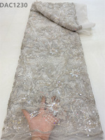 Tissu en dentelle française de haute qualité CHOCOO, perles faites à la main, dentelle à sequins, tissus en dentelle lourde et luxueuse pour mariage