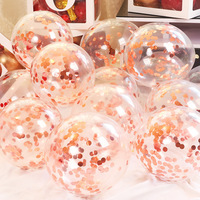 TS 100 pcs EN71 ballon en latex confettis 12 pouces rond rouge noir or rose argent bleu rose vert violet confettis ballon en latex