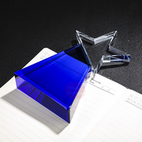 Trophée étoile en cristal gravé à la main, tendance mode, récompenses vierges avec boîte cadeau pour récompense de fin d'année de l'entreprise, souvenir