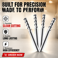 Fraise à queue en carbure monobloc 55HRC à 3 dents pour alliage d'aluminium, fraise de défonceuse CNC à alimentation rapide pour ébavurage
