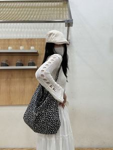 Sac de shopping en toile de coton grande capacité, sac à bandoulière rétro à motif floral, sac à main en calicot portable de haute qualité - Product Image 5