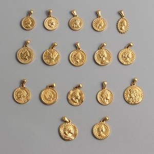 Abalorios de Acero Inoxidable 316L 18K de Lujo Personalizables, Diseño de Monedas Romanas Antiguas para Fabricación de Joyas al por Mayor - Product Image 1