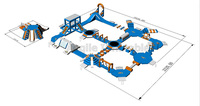 Mer flottant eau obstacle toboggan combinaison formation sol gonflable eau piste parc