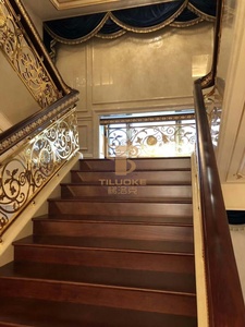 Cao cấp châu âu Thiết kế <span class=keywords><strong>Brass</strong></span> cầu thang lan can đa năng trang trí lan can cho ban công boong biệt thự sàn khách sạn sử dụng - Product Image 4