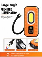 Lámpara de Trabajo Recargable con Rotación de 360° °   Lámpara de Inspección Magnética LED COB con Tubo Flexible Ajustable para Mantenimiento y Reparación en Talleres