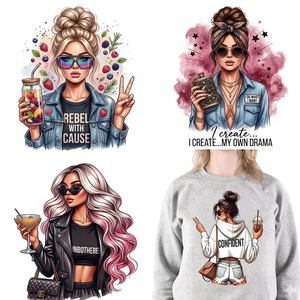 การพิมพ์แบบถ่ายโอนความร้อนยืดหยุ่นสูงสำหรับสติกเกอร์ติดเสื้อผ้า ป้องกันการแตกร้าว สัมผัสนุ่ม แผ่นแปะเสื้อผ้า พิมพ์ลายตามสั่งสำหรับเสื้อยืด - Product Image 1