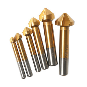 Dr. Ensemble de fraises à chanfreiner géantes, 6 pièces, finition dorée HSS, pour le perçage du métal, du bois et du plastique, et les outils de découpe des bords - Product Image 1