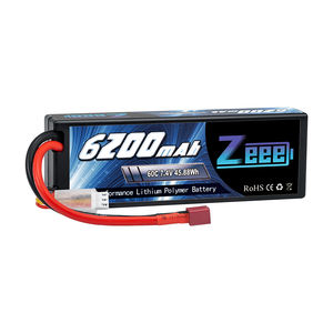 Zeee 2S sert çanta pil 6200mAh 7.4V 60C ile dekanlar T konnektör RC araçlar için araba kamyon Truggy tekne yarış hobi - Product Image 1