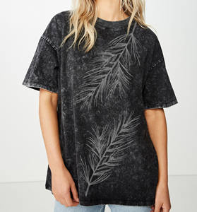 Maglietta da uomo con stampa <span class=keywords><strong>nera</strong></span> di nuova moda e Vintage con scollo a girocollo acido - Product Image 2