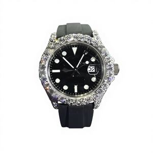 Montre de luxe haut de gamme en acier inoxydable avec cadran en verre et bracelet, résistante à l'eau 10 bars, en moissanite, vente chaude - Product Image 1