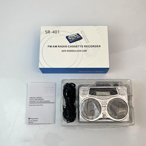 Lecteur de cassettes rétro, radio AM FM, enregistreur, inversion automatique, double haut-parleur, réveil, écran LCD, radio portable - Product Image 6