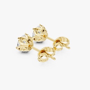 Pendientes de Diamantes Solitarios de Alta Calidad para Mujer con Acabado Brillante para Bodas y Compromisos Disponibles para la Venta - Product Image 3