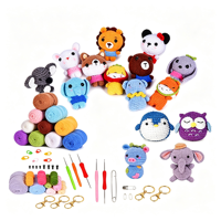 Kit de crochet en gros AJB pour débutants, kit de poupée en laine DIY, cactus, animaux, abeilles, plantes en pot, kit d'artisanat en fil pour adultes et enfants