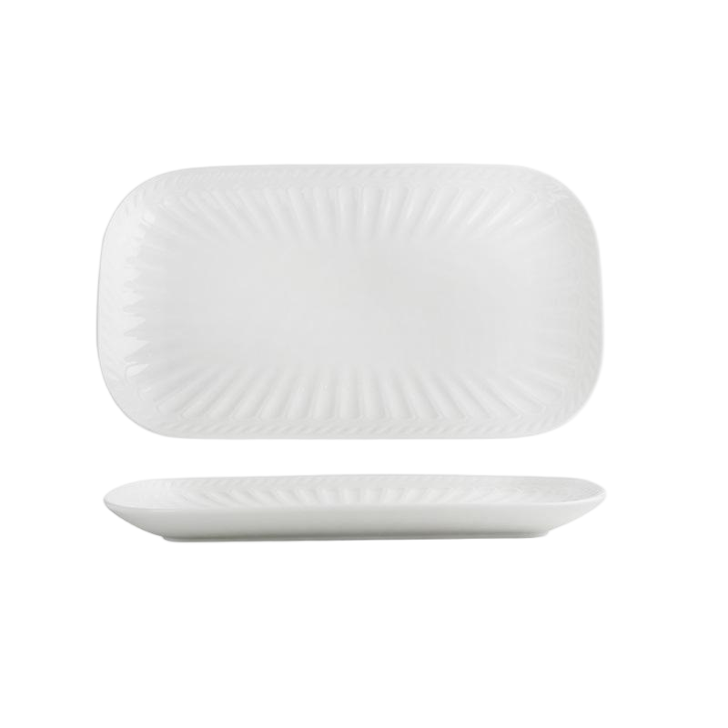 White 14-inch long plate