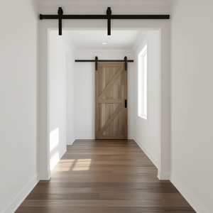 Kit de Herrajes para Puerta Corredera de 6.6 Pies, Color Negro, Estilo Rústico, Operación Manual - Product Image 2