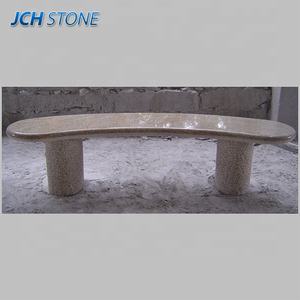 โต๊ะหินแกรนิตสีเหลือง G682 และเก้าอี้หินสีเทา G603 พร้อมพนักพิง สำหรับสวนสาธารณะและสุสาน - Product Image 4