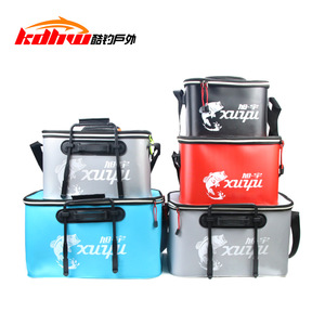 ถังตกปลา EVA แบบพับได้ กล่องเก็บปลาสดพร้อมช่องใส่อุปกรณ์ตกปลาทะเล - Product Image 1