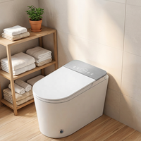 WC intelligent à siège chauffant, télécommande, chasse d'eau automatique, drainage en S, design moderne, à poser au sol, pour usage commercial