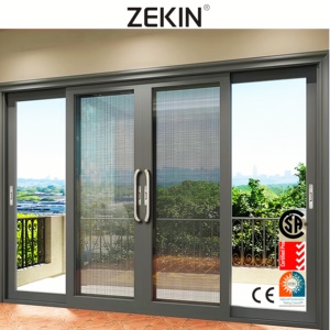 Cửa trượt tùy chỉnh cho nhà cửa kính hợp kim nhôm cửa trượt kính cường lực nặng đẩy kéo cửa trượt - Product Image 1