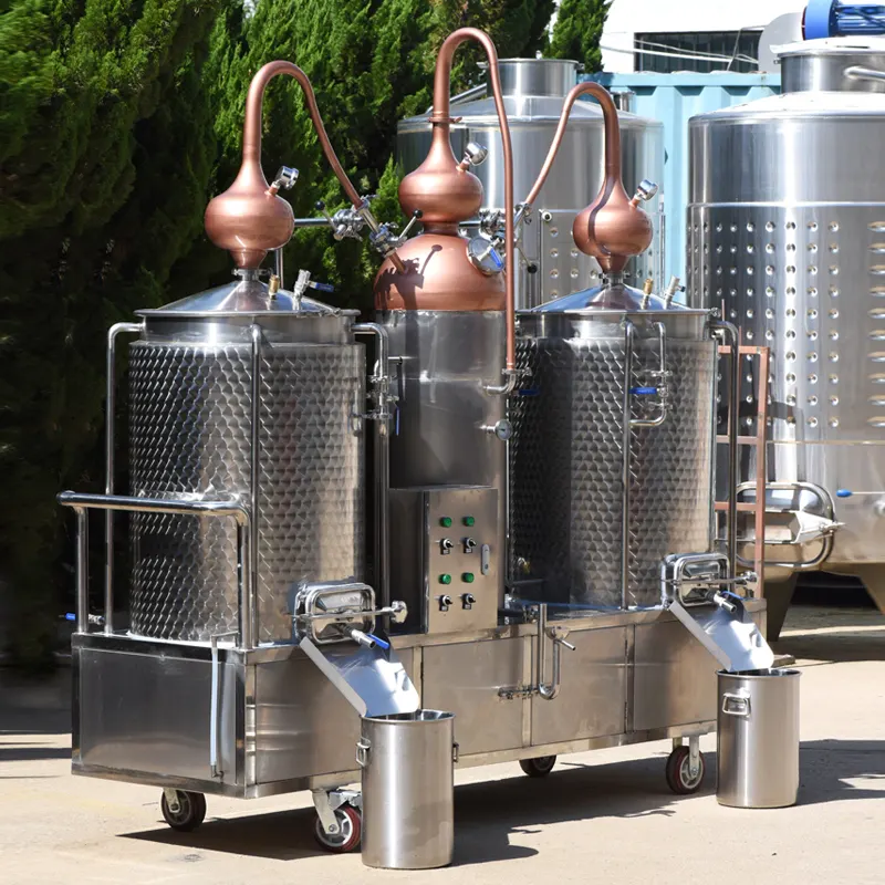 250L double pots copper stills alcohol distillery equipment alcohols still distiller