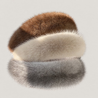 Bandeau en fourrure de vison véritable pour femme, large et moelleux, accessoire de mode haut de gamme pour l'hiver