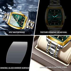Montre-bracelet pour homme Binbond B400 <span class=keywords><strong>400</strong></span>, quartz, bracelet en acier inoxydable, étanche, date automatique, style business décontracté. - Product Image 2