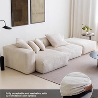 Ensemble de canapés modulaires Youhan de style nordique minimaliste italien, compressé sous vide, en tissu de velours côtelé, avec housse amovible et lavable, pour salons