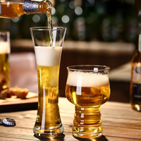Verres à bière classiques en gros – Tasses à bière en cristal transparent avec poignée pour bars, fêtes et restaurants