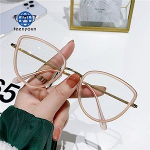 Teenyoun2024女性メガネフレーム光学眼鏡キャッツアイPcメタルフレーム色変更メガネ卸売 - Product Image 4