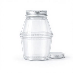 500ml Transparent PET Beverage <b>Bottle</b> with <b>Aluminum</b> Lid for Cold Drinks Brandy & Mineral <b>Water</b> - Product Image 1