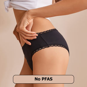 Shanhao OEM 4-lagige saugfähige, auslaufsichere Slip Höschen für starke Blutung Performance Periodenunterwäsche Spitzen-Menstruationsslips - Product Image 4