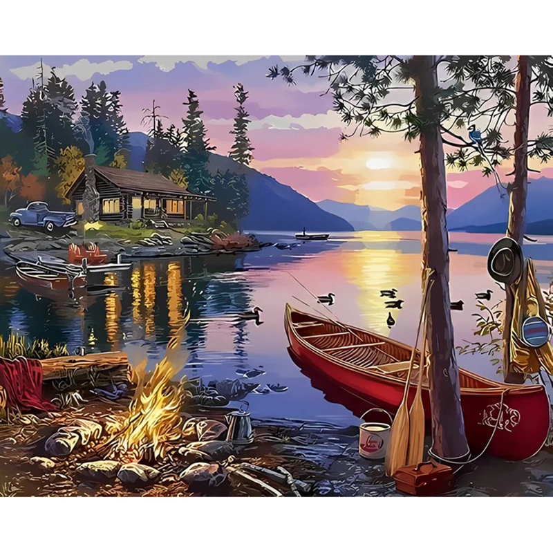 Bleu violet-Bateaux et paysages