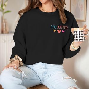 เสื้อสเวตเชิ้ตผู้หญิงลายกราฟิกสร้างแรงบันดาลใจ ผ้าฝ้ายระบายอากาศดี แขนยาว มีฮู้ด สำหรับผู้หญิง - Product Image 4