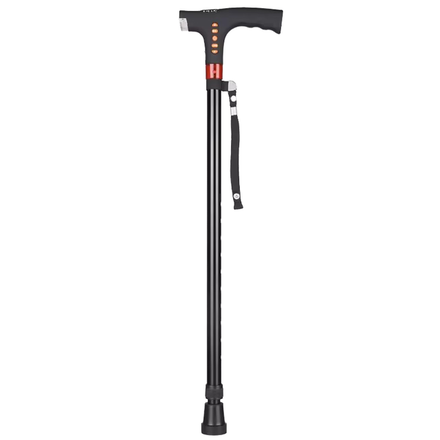 2024 Hot Sale Portable LED Aluminum Walking Cane with Comfortable ABS Black Handles Convenient and Stylish
