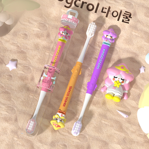 Cepillo de dientes manual con mango de diseño bonito de dibujos animados más vendidos con cerdas suaves en espiral y embalaje de tubo de plástico portátil para adultos - Product Image 3