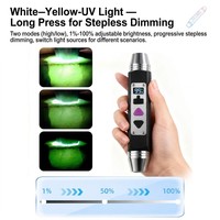 Lampe torche rechargeable DUNFBIRD JY30 5W XPG multi-lumière pour l'identification du jade, blanc et jaune, pour l'inspection des pierres précieuses, LED