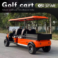 Carrito de Golf de 4 Pasajeros Equipado con Batería de Plomo-Ácido, Plataforma de Carga Grande, Vehículo de Doble Uso para Pasajeros y Carga, Ideal para Villas y Parques