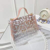 VENTE cuir femmes sac à bandoulière Logo personnalisé sac à bandoulière sac à main léopard Transparent petit carré fronde téléphone portable sac