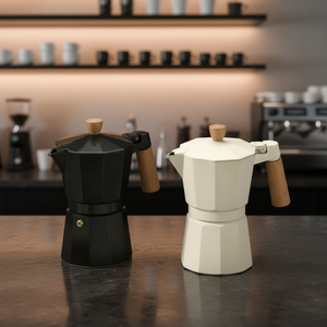 เครื่องชงกาแฟโมก้าพอทแบบพกพา สีเทา ทำจากอะลูมิเนียม พร้อมฝาปิด ความจุขนาดใหญ่ 300 มล. ดีไซน์สไตล์โบฮีเมียน - Product Image 4