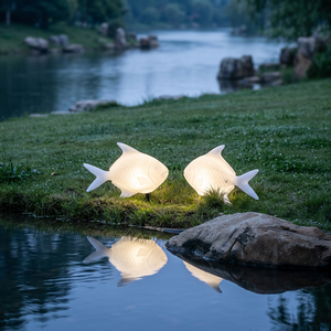 Ornement lumineux LED en forme de poisson pour extérieur, sculpture de simulation de poisson pour pelouse, lampe de décoration paysagère intérieure et extérieure - Product Image 3