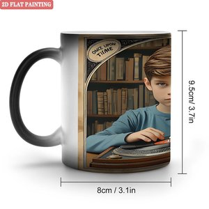 Frosted Black 11oz <b>Ceramic</b> <b>Mug</b> Heat Activated Drinking Cup Indoor Outdoor All Season Use - Product Image 5
