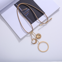 Collier Pendentif Long Ajustable en Alliage Européen Fait Main avec Cordon Tressé TongLing pour Usage Quotidien