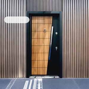 Porte d'entrée moderne en métal, porte de sécurité extérieure à commande manuelle, design complet, style moderne, numéro de pièce SFA 057 - Product Image 1