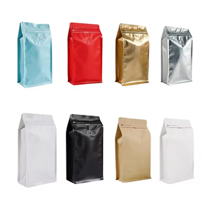 Bolsa de Café Horizontal Cuadrada de Fondo Plano con Sellado de Ocho Lados, Válvula Unidireccional y Cierre de Cremallera - Product Image 2
