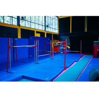 Barre de gymnastique multifonctionnelle Polaris Quad avec rails en acier à haute teneur en carbone 6 Carboflex, tapis de 4 pouces d'épaisseur et option de logo personnalisé