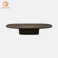 Table basse ovale basse durable, meubles de salon mobiles avec motif rectangulaire/carré pour l'entrée de la maison