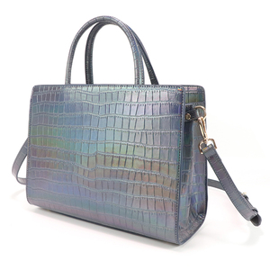 Women PU Leather Texture Handbag Metallic Tote <b>Bag</b> <b>Large</b> Capacity Shoulder Purse For <b>Work</b> Daily Use - Product Image 3