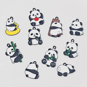 Pendentif en alliage de zinc motif panda de dessin animé, kit de matériaux pour breloques de bracelet et accessoires capillaires DIY, Printemps 2024 Jinhua GJ169 - Product Image 2