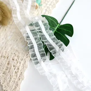 Adornos de tela de encaje de algodón con ojales Bordados florales Vintage de moda